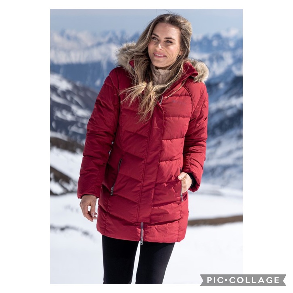 Ladies medium red Eddie Bauer goose down winter jacket
